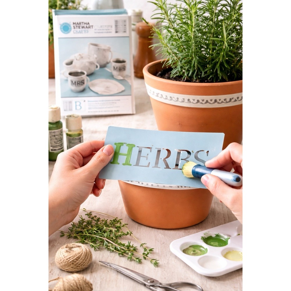 Martha Stewart Crafts Adhesive Stencils Bold Sans Alphabet|93 Designs|New Sealed